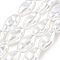 Electroplate Opaque Glass Imitation Pearl Strands, Oval, White, 18~20x10~11x8~9mm, Hole: 1.2mm, about 22pcs/strand, 16.02''(40.7cm)