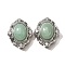 Natural Green Aventurine Multi-Strand Links, Flower, with Brass Micro Pave Cubic Zirconia Findings, Rack Plating, Lead Free & Cadmium Free, 21x17.5x9.5mm, Hole: 1.8mm
