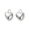 Brass Pendants, Cadmium Free & Nickel Free & Lead Free, Heart, Real Platinum Plated, 12.5x10x5mm, Hole: 2mm
