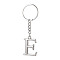 Alloy Keychains, with Split Key Ring, Platinum, Letter E, 90mm, Pendant: 35x26x3.8m