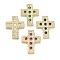 Rack Plating Brass Micro Pave Cubic Zirconia Pendants, Long-Lasting Plated, Lead Free & Cadmium Free, Cross Charms, Mixed Color, 28x22.5x4.5mm, Hole: 2.5x4.5mm