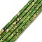 Dyed Natural Imperial Jasper Beads Strands, Column, Lime Green, 13~14x4.5mm, Hole: 1.4mm, about 30pcs/strand, 15.79~15.94''(40.1~40.5cm)