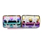 Electroplate Glass Beads, Column with Starfish Pattern, Colorful, 11.5~12x8~8.5mm, Hole: 1.2~1.4mm