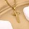 Jesus Cross 304 Stainless Steel Pendant Necklaces, Golden, 19.69 inch(50cm)