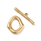 Ion Plating(IP) 304 Stainless Steel Toggle Clasps, Oval, Real 18K Gold Plated, 19.5x17x3mm, Bar: 6x27x2.5mm, Hole: 1.5mm