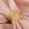 Viking Knot Hollow Out 304 Stainless Steel Adjustable Cuff Rings, Golden, 11.6mm, Inner Diameter: Adjustable