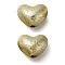 UV Plating CCB Plastic Beads, Texture, Heart, Champagne Gold, 17.5x22x14mm, Hole: 3.5mm