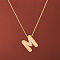 Brass Micro Pave Clear Cubic Zirconia Initial Pendant Necklaces for Women, Golden, Letter M, 15.75 inch(40cm)