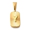 304 Stainless Steel Pendants, Rectangle with Letter Charm, Real 18K Gold Plated, Letter Y, 22x12.5x4mm, Hole: 8x4mm