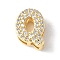 Brass Micro Pave Clear Cubic Zirconia Initial Multi-strand Links, Real 18K Gold Plated, Lead Free & Cadmium Free, Long-Lasting Plated, Rack Plating, Letter Q, 10x5~9.5x4.5~5mm, Hole: 1.5~3.2x2~8mm