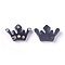 Resin Cabochons, with Rhinestone, Crown, Crystal, Black, 13x19x4mm