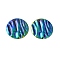 Texture Brass Pendants, Flat Round Charms, Rainbow Color, 25x2mm, Hole: 1.2mm