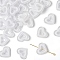 30Pcs Acrylic Beads, Bead in Bead, Heart, White, 19.5x23x6mm, Hole: 3mm