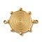 Ion Plating(IP) 304 Stainless Steel Connector Charms, Sun, Real 18K Gold Plated, 27.5x23x2mm, Hole: 1.3mm