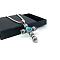 Stainless Steel Pave Synthetic Turquoise Cross Pendant Necklaces for Men, Stainless Steel Color