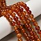 Dyed Natural Red Agate Beads Strands, Round, Chocolate, 10~10.5mm, Hole: 1~1.2mm, about 39pcs/strand, 15.16''(38.5cm)