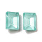 Glass Rhinestone Cabochons, Point Back & Back Plated, Faceted, Rectangle, Light Azore, 8x6x4mm