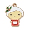 Christmas Alloy Enamel Pendants, Golden, Santa Claus, 22x17x1.2mm, Hole: 1.6mm