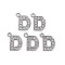 Alloy Pendants, with Crystal Rhinestone, Platinum, Cadmium Free & Lead Free, Alphabet, Letter.D, 17x14x2mm, Hole: 2mm