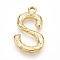 304 Stainless Steel Pendants, Letter Charms, Letter S, 22x13x3mm, Hole: 1.6mm