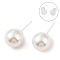 Hypoallergenic Bioceramics Zirconia Ceramic Stud Earrings, with Shell, No Fading and Nickel Free, Round, Old Lace, 22.5x10.5mm