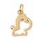 304 Stainless Steel Pendants, Twelve Chinese Zodiac Charms, with Jump Ring, Horse, 13.5x11x0.9mm, Hole: 3.1mm