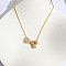 Heart Initial Brass Micro Pave Clear Cubic Zirconia Pendant Necklaces, Golden, Letter P, 16.14 inch(41cm)