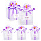 Clear PVC Candy Gift Packaging Boxes with Ribbon & Artificial Flower, Foldable Storage Boxes for Wedding, Square, Lilac, Finished Product: 7x7x7cm