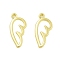 Rack Plating Alloy Pendant, Electroplate Nickel Cadmium Free & Lead Free, Wing, Real 18K Gold Plated, 16x8x1mm, Hole: 1mm
