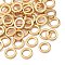 SHEGRACE Brass Beads, Large Hole Beads, Round Ring, Lead Free & Cadmium Free & Nickel Free, Real 18K Gold Plated, 6x1.2mm, Hole: 4mm