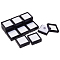 NBEADS 12 Pcs Gemstone Display Boxes, 1.63x1.63x0.65 inch Black Plastic Square Jewelry Display Container Diamond Storage Box with Clear Glass Top Lids and White Sponge for Bare Stone Naked Diamond