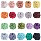 40Pcs 20 Colors Organic Wool Fabric Beads, with Wooden Bead Inside, Round, Mixed Color, 15~16mm, Hole: 3~3.4mm, 2pcs/color