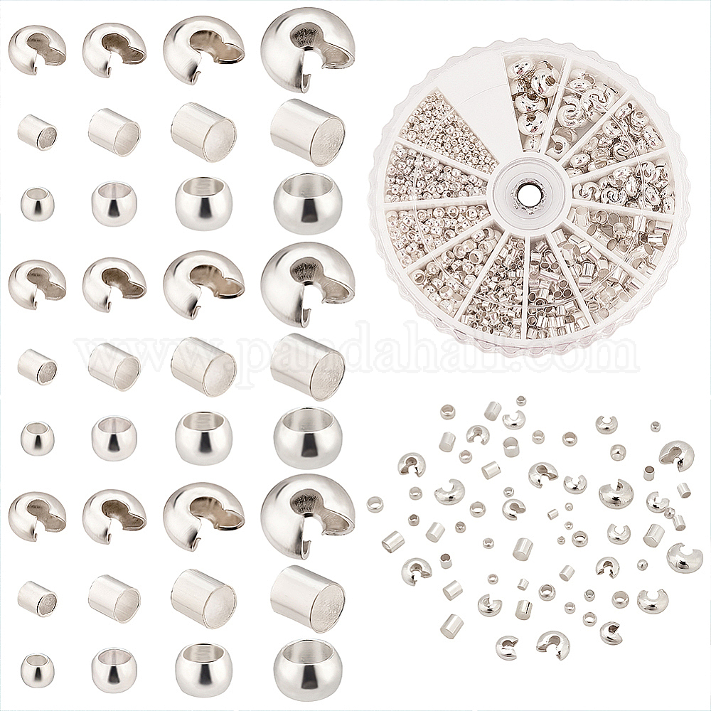 Lot De 300 Embouts à écraser Argentés - 6,5 X 2,5mm, Pour Bijoux, Perles, Fil