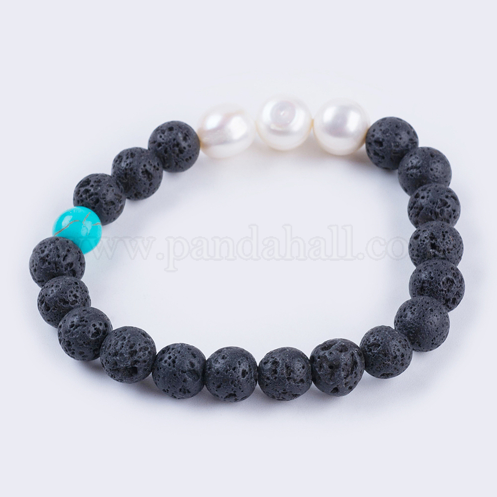 Wholesale Natural Lava Rock Stretch Bracelets