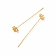 Brass Crystal Rhinestone Flower Head Pins KK-A178-03G-3
