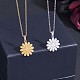 316 Surgical Stainless Steel Daisy Stud Earrings and Pendant Necklace JX377A-4