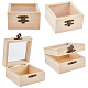 Nbeads 4 шт неокрашенная деревянная коробка OBOX-NB0001-04-1