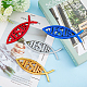 SUPERFINDINGS 4Pcs Jesus Fish Decal Stickers 4 Colors Plastic Jesus Ichthys Fish Car Stickers 138x45mm Christian Fish Symbol for Auto Window Laptops Luggage Refrigerator AJEW-FH0003-02-5