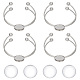 UNICRAFTALE 4Pcs Cabochon Cuff Bangle Adjustable 304 Stainless Steel Blanks Bracelets with 20Pcs Transparent Glass Cabochons 20.2mm Flat Round Tray Cuff Bangle DIY Jewelry Accessories STAS-UN0046-18-1