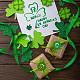 CRASPIRE Shamrock Wax Seal Stamp St. Patrick's Day Sealing Wax Stamps 30mm Retro Vintage Removable Brass Stamp Head with Wood Handle for St. Patrick's Day Invitations Cards Gift AJEW-WH0184-0802-5