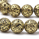 Electroplated Natural Lava Rock Beads Strands G-T098-01C-08-3