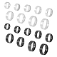 Unicraftale 18 шт. 18 стиля 201 простые кольца из нержавеющей стали для женщин RJEW-UN0002-49-1