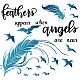 Superdant plume stickers muraux plumes apparaissent quand les anges sont près vinyle autocollant citation inspirante bible dieu anges plume mur art décor cadeaux pour salon chambre DIY-WH0228-734-1