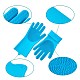 シリコン食器洗い手袋  手袋を拭く手洗い  クリーニングブラシ付  ドジャーブルー  340x160mm AJEW-TA0016-04B-4