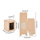 クラフト紙箱  PVCビジュアルウィンドウ付き  長方形  淡い茶色  10.3x8.4x8.4cm CON-WH0080-67-3