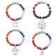 Bracelets extensibles en perles de pierres précieuses naturelles sunnyclue BJEW-SC0001-02-1