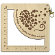木製角枠かぎ針定規  編み針ゲージ  ハート  13x13x0.5cm DIY-WH0537-001-1