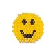 手作り日本産シードビーズ  織機模様  笑顔でフラットラウンド  ゴールド  19.5x20.5x2mm SEED-CP00001-1