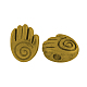 チベットのスタイル合金の手のビーズ  鉛フリー＆カドミウムフリー  アンティーク黄金  10x8x5mm  穴：2mm TIBEP-GC177-AG-RS-1