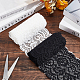 GORGECRAFT 5 Yards 2 Rolls 4 Inch Wide Stretch Elastic Lace Ribbon White Black Floral Rose Pattern Trim Fabric for DIY Sewing Craft Costume Hat Hair Band Tablecloth Wedding Decoration Supplies DIY-GF0005-04-5
